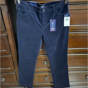 Chaps Denim by Ralph Lauren Petite Madden Straight Corduroy Pants Blue Size 12PR